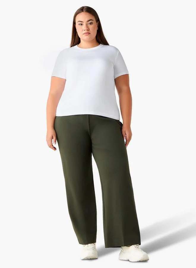  أولا بوبكن Ulla Popken Straight Fit Ponte Trousers